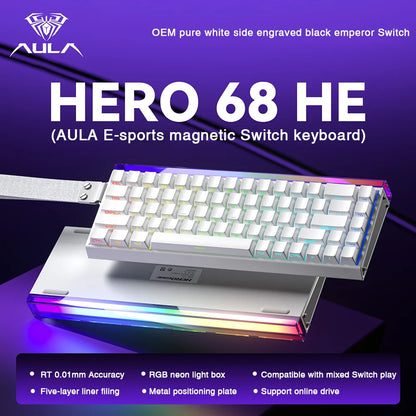 HERO 68HE Magnetic Switch Gaming Keyboard with 8K Return and RGB Lighting for Esports Professionals