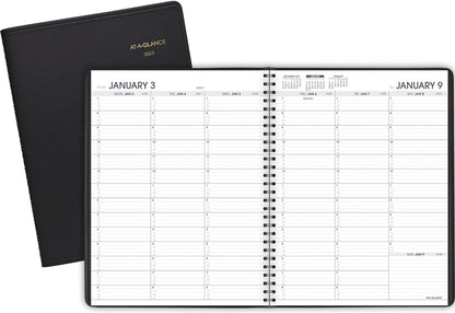 2022 Large Weekly Appointment Book and Planner, 8.25" x 11", Black (7095005)