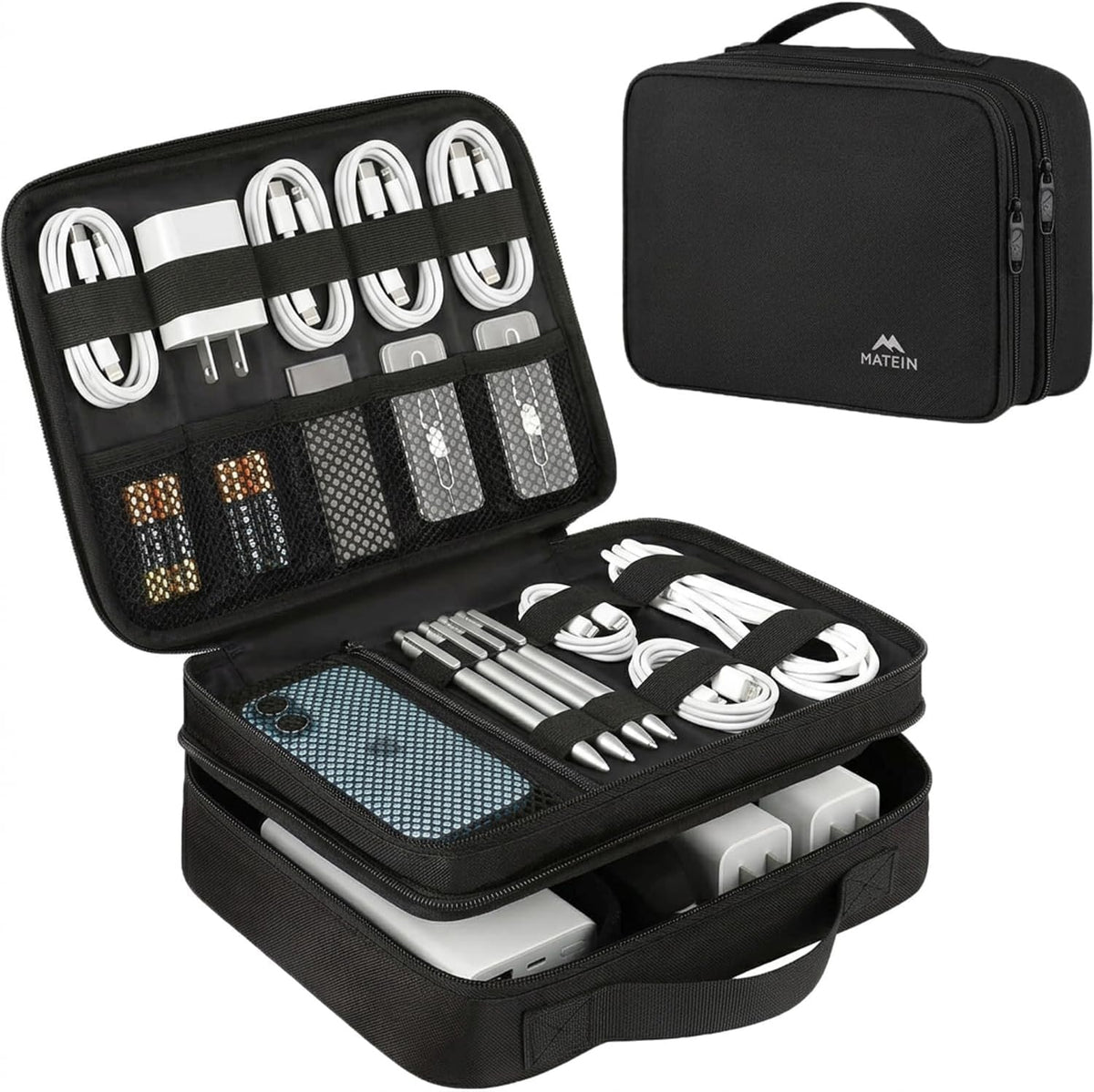 Electronics Organizer Travel Case - Water-Resistant Cable Organizer Bag for Camera Accessories, Travel Essentials, and Devices - Ideal Gift for Men
