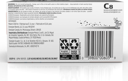 Premium Alkaline C Cell Batteries - MAX C Batteries (Pack of 8)