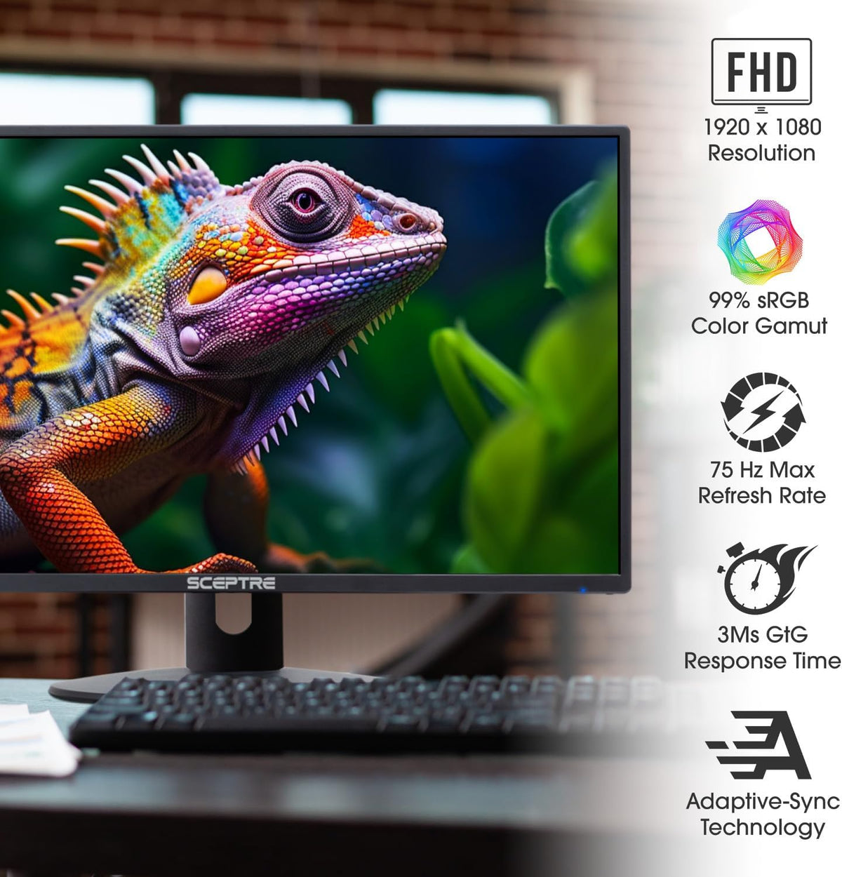 24-Inch Prime Thin 1080P LED Monitor with 99% sRGB, Dual HDMI, VGA, and Built-In Speakers, Machine Black (E248W-19203R 2025 Series)