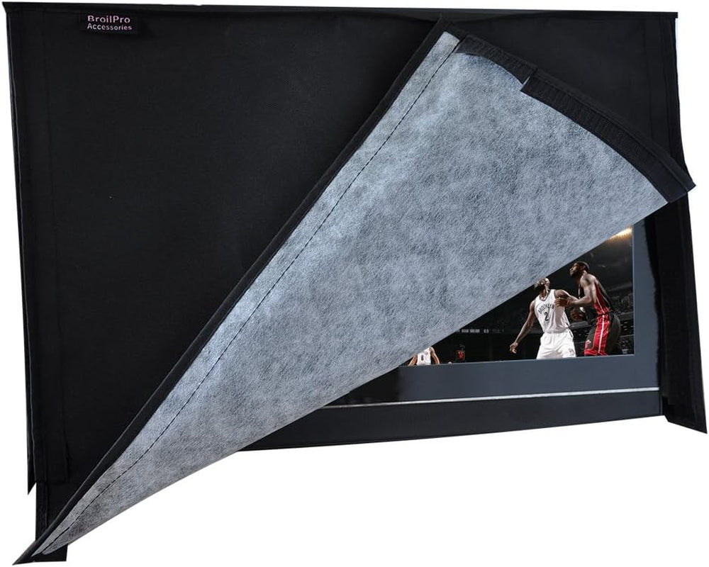 Outdoor 40"-43" TV Cover with Scratch-Resistant Liner for LED Screen Protection, Compatible with Standard Mounts and Stands (Black)