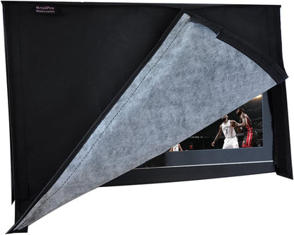 Outdoor 40"-43" TV Cover with Scratch-Resistant Liner for LED Screen Protection, Compatible with Standard Mounts and Stands (Black)