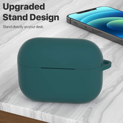AirPods Pro 1st/2nd Generation Protective Silicone Case with Keychain - Midnight Green, Front LED Visible, Compatible with Apple AirPods Pro 2019/2022