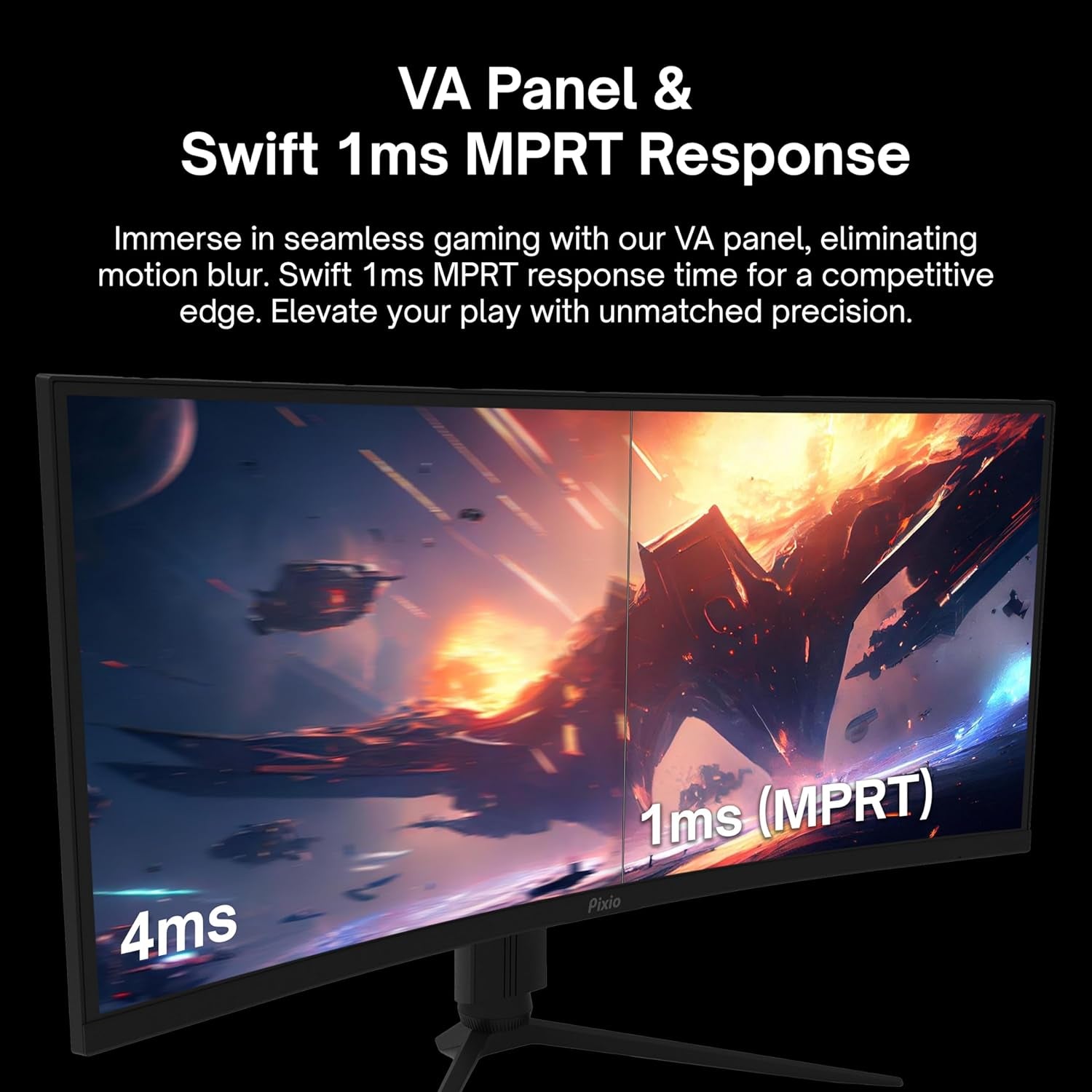 PXC325 32-Inch FHD 1080P Curved Gaming Monitor with 165Hz Refresh Rate, 1ms MPRT Response Time, Adaptive Sync, HDR, and Tilting Stand