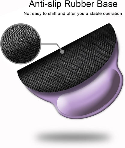 Ergonomic Mouse Pad with Wrist Support and Non-Slip Rubber Base for Enhanced Comfort in Home Office, Gaming, and Typing - Clove Purple