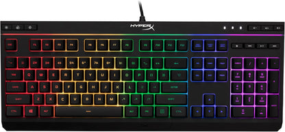 Alloy Core RGB Membrane Gaming Keyboard - Ergonomic Silent Keys with RGB Lighting, Spill Resistant Design, Dedicated Media Controls, Compatible with Windows 10/8.1/8/7 - Black