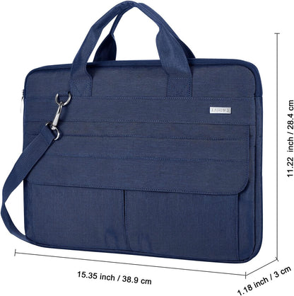 15.6-Inch Water-Resistant Laptop Bag with Shoulder Strap - Slim Waterproof Sleeve for MacBook Pro 15/16, MacBook Air 15, and 15-16 Inch HP, Acer, Dell, Lenovo, and ASUS Laptops