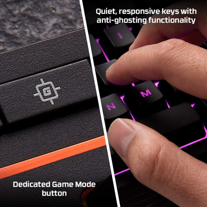Alloy Core RGB Membrane Gaming Keyboard - Ergonomic Silent Keys with RGB Lighting, Spill Resistant Design, Dedicated Media Controls, Compatible with Windows 10/8.1/8/7 - Black