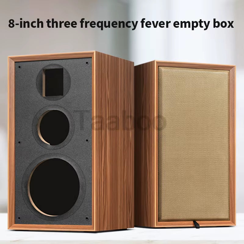 8-Inch Three-Way Labyrinth Bookshelf Speaker Enclosure for DIY Hi-Fi Audio - Handmade Wooden Passive Speaker Box