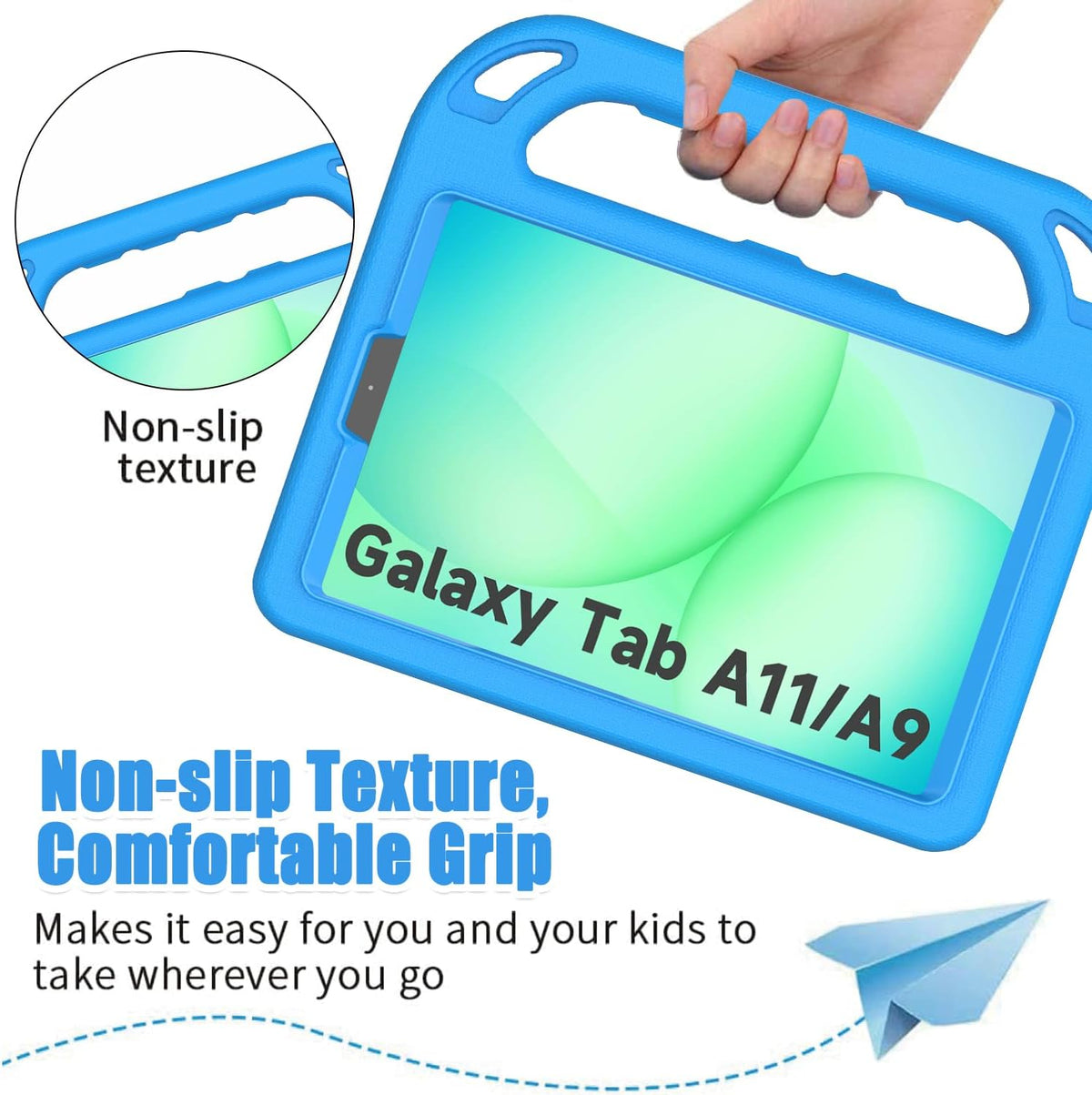 Kids Protective Case for Samsung Galaxy Tab A11 (8.7 Inch, 2025), A9 (8.7 Inch, 2023), and A7 Lite (8.7 Inch, 2021) - Features Built-In Screen Protector and Shockproof Design - Blue