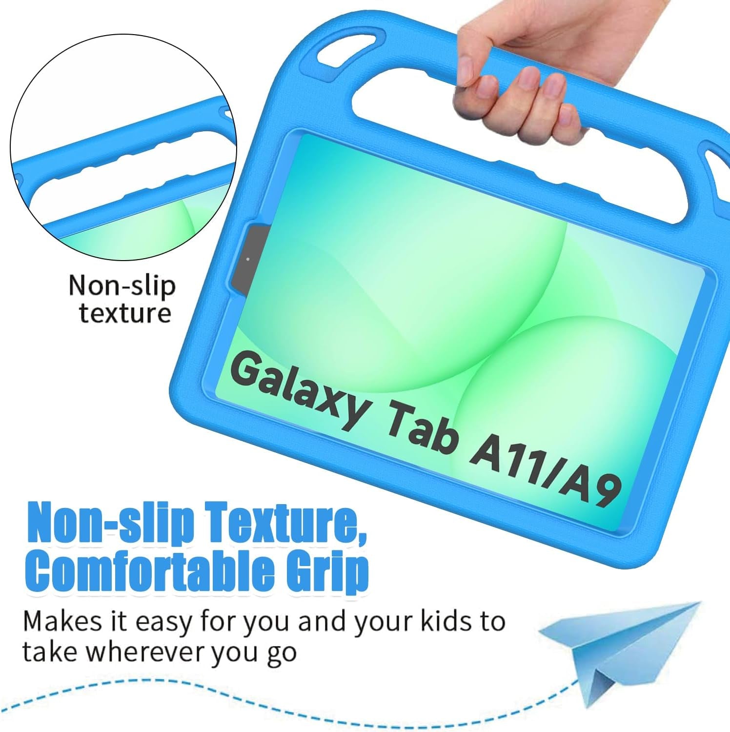 Kids Protective Case for Samsung Galaxy Tab A11 (8.7 Inch, 2025), A9 (8.7 Inch, 2023), and A7 Lite (8.7 Inch, 2021) - Features Built-In Screen Protector and Shockproof Design - Blue