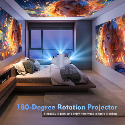 HY300 Pro 8K Android Projector - Dual WiFi 6, 290 ANSI Lumens, Allwinner H726, Bluetooth 5.4, 1080P, 1280x720P - Home Cinema and Outdoor Use