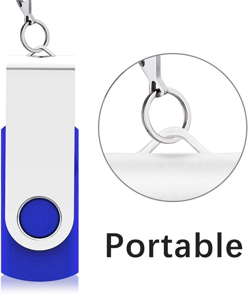 10-Pack 64GB USB 2.0 Flash Drives - Blue