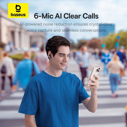 Baseus BP1 Pro Wireless Earbuds - 50dB Noise Cancelling, Bluetooth 6.0, LDAC Hi-Res Audio, 6-Mic AI Technology, IP55 Rated