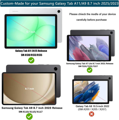 Kids Protective Case for Samsung Galaxy Tab A11 (8.7 Inch, 2025), A9 (8.7 Inch, 2023), and A7 Lite (8.7 Inch, 2021) - Features Built-In Screen Protector and Shockproof Design - Blue