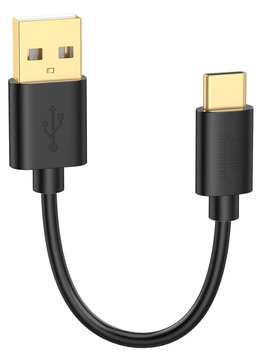 USB Type-C 6-Inch Fast Charging Data Cable - Compatible with Power Banks, Galaxy S23, iPad Pro, iPad Mini, iPhone 15/16, Android Devices, and PS5 Controllers