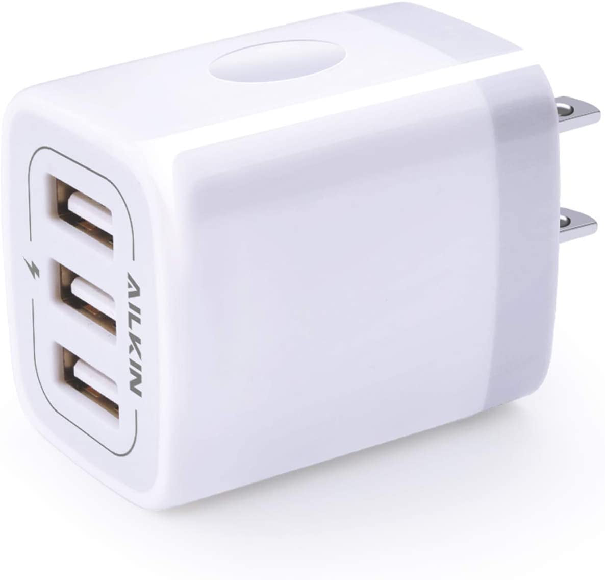 3.1A USB Wall Charger Cube with Multi-Port Adapter for iPhone and Samsung Devices