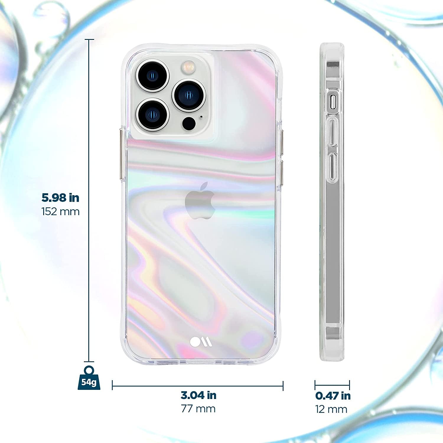 Iridescent Soap Bubble iPhone 13 Pro Case - Premium Protective Cover with 10Ft Drop Protection and Wireless Charging Compatibility