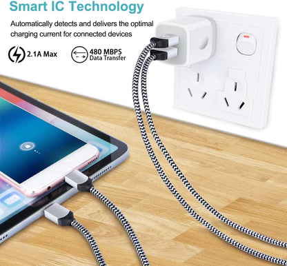 USB Wall Charger - Dual USB Fast Charging Cube Power Adapter (2.1A) - 3-Pack for iPhone 17/16/15/14/13/12/11 Pro Max, XS, XR, X, 8 and Samsung Galaxy S25 Ultra, A17
