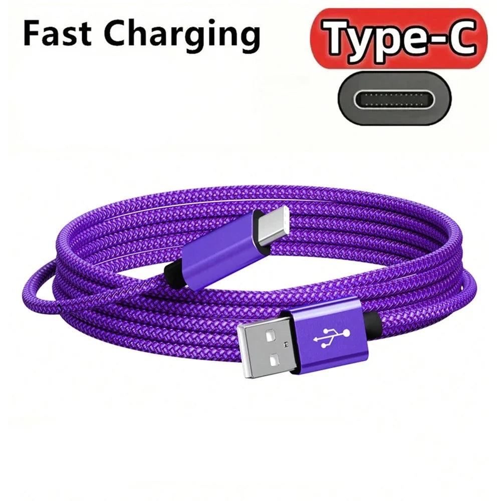 Experience Lightning-Fast Charging with Our Premium Nylon USB-A to USB-C Cable - Perfect for Huawei, Samsung, and All Your Android Devices in 1M, 2M, or 3M Lengths!