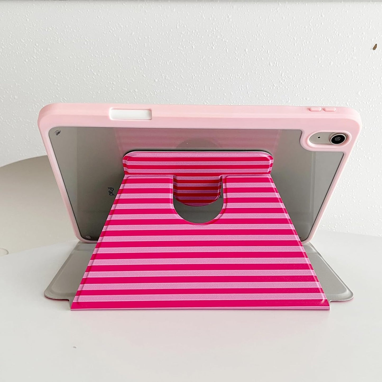 iPad A16 Case for 11th Generation (11 Inch, 2025) and 10th Generation (10.9 Inch, 2022) - Protective Cover with 360-Degree Rotating Stand, Pencil Holder, and Auto Wake/Sleep Feature in Hot Pink