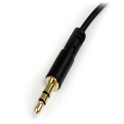StarTech 1ft Slim Right Angle 3.5mm Male to Male Audio Cable (MU1MMSRA)