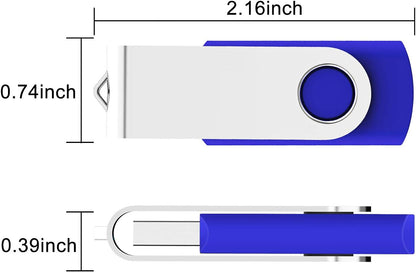 10-Pack 64GB USB 2.0 Flash Drives - Blue