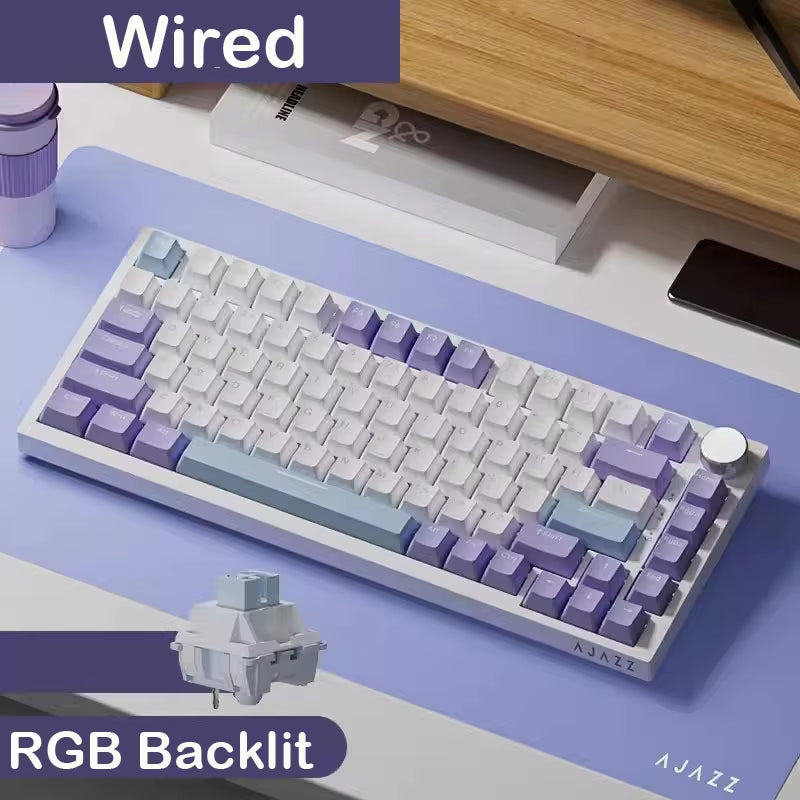 AK820V2/Ak820Vpro Multifunctional Mechanical Keyboard with Tri-Mode Connectivity and Wrist Rest