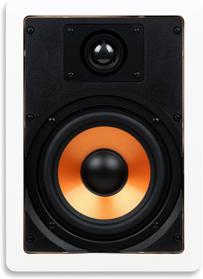 M-6S 6.5-Inch 2-Way In-Wall/Ceiling Speaker - Paintable White Finish, 7.3 x 10.7-Inch Cutout, Ideal for Home Theater and Whole House Audio, Suitable for Indoor or Covered Outdoor Use, Features 6.5" Woofer and 1" Aimable Silk Tweeter