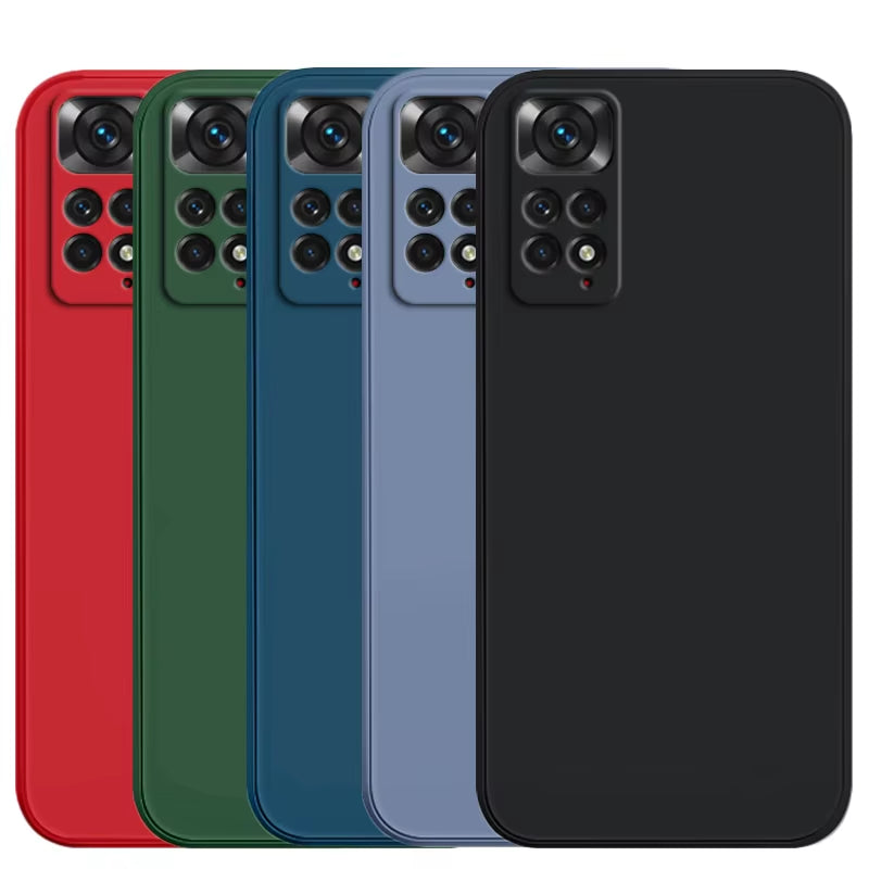 Xiaomi Redmi Note 11S Shockproof Liquid Silicone Phone Case - Compatible with Redmi Note 10, 11, 12, 13 Pro Plus 5G