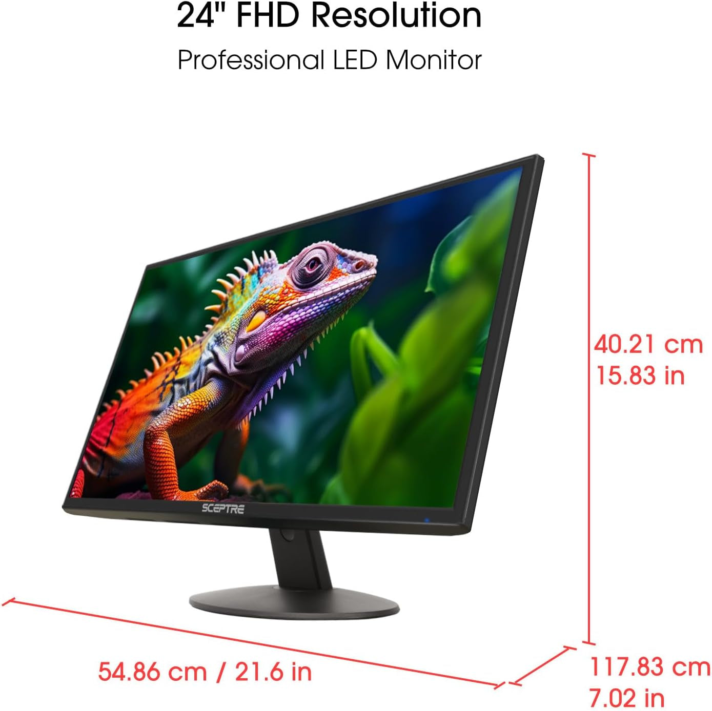 24-Inch Prime Thin 1080P LED Monitor with 99% sRGB, Dual HDMI, VGA, and Built-In Speakers, Machine Black (E248W-19203R 2025 Series)