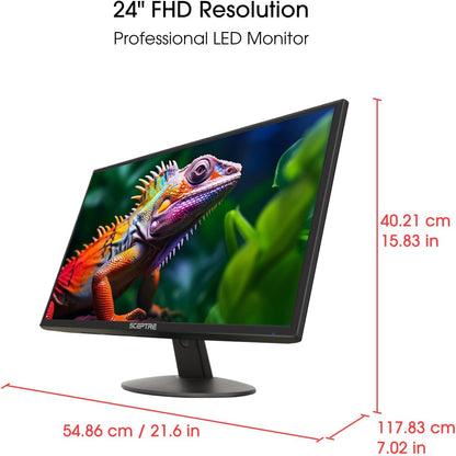 24-Inch Prime Thin 1080P LED Monitor with 99% sRGB, Dual HDMI, VGA, and Built-In Speakers, Machine Black (E248W-19203R 2025 Series)
