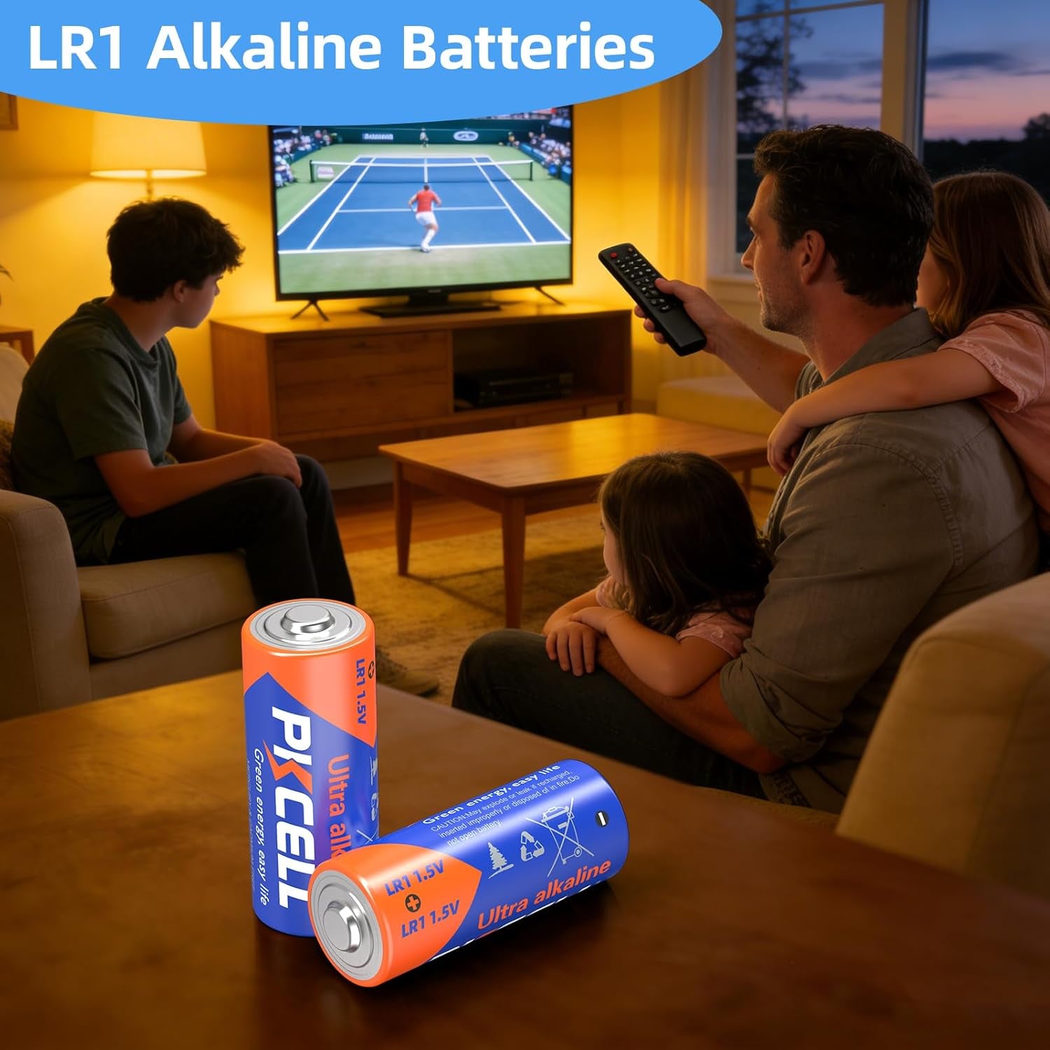 N Size 1.5V Alkaline Batteries - 5 Pack MN9100/E90/LR1 | Ideal for Medical Devices, GPS Trackers, Flashlights, and Key Fobs | 10-Year Shelf Life