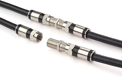 4-Foot Black RG6 Coaxial Cable Extension with F-Type Connector for Satellite TV, Broadband, and Digital Antenna Applications