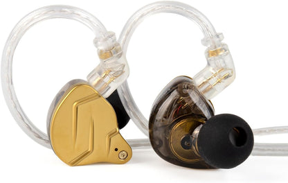 KZ ZSN PRO X High-Fidelity In-Ear Monitor Headphones with Hybrid Dual Driver, Detachable Tangle-Free Cable, Ideal for Gaming and Multimedia Use (Gold, Without Microphone)