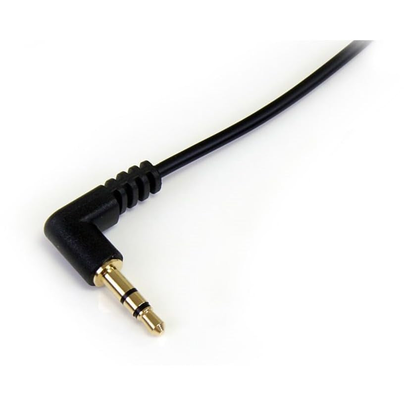 StarTech 1ft Slim Right Angle 3.5mm Male to Male Audio Cable (MU1MMSRA)
