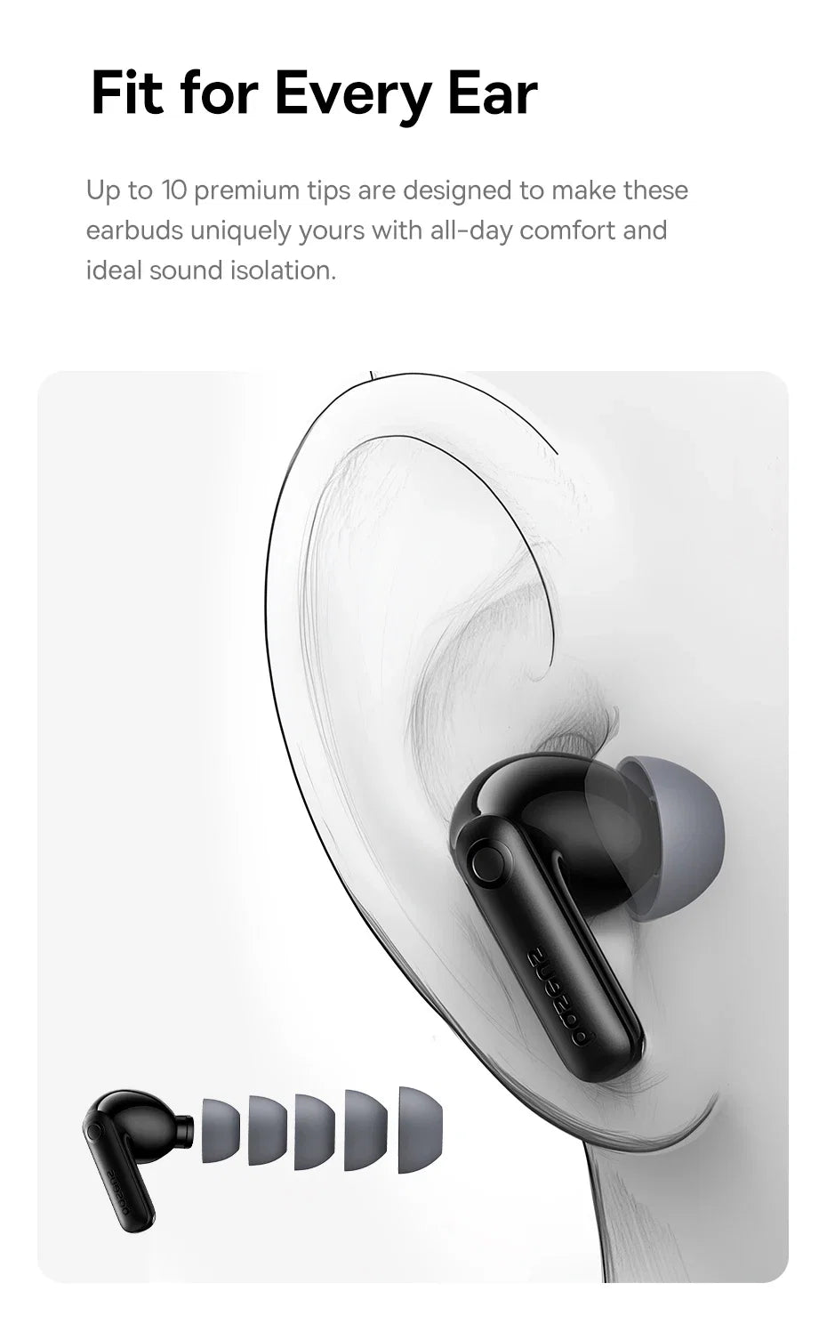 Baseus BP1 Pro Wireless Earbuds - 50dB Noise Cancelling, Bluetooth 6.0, LDAC Hi-Res Audio, 6-Mic AI Technology, IP55 Rated