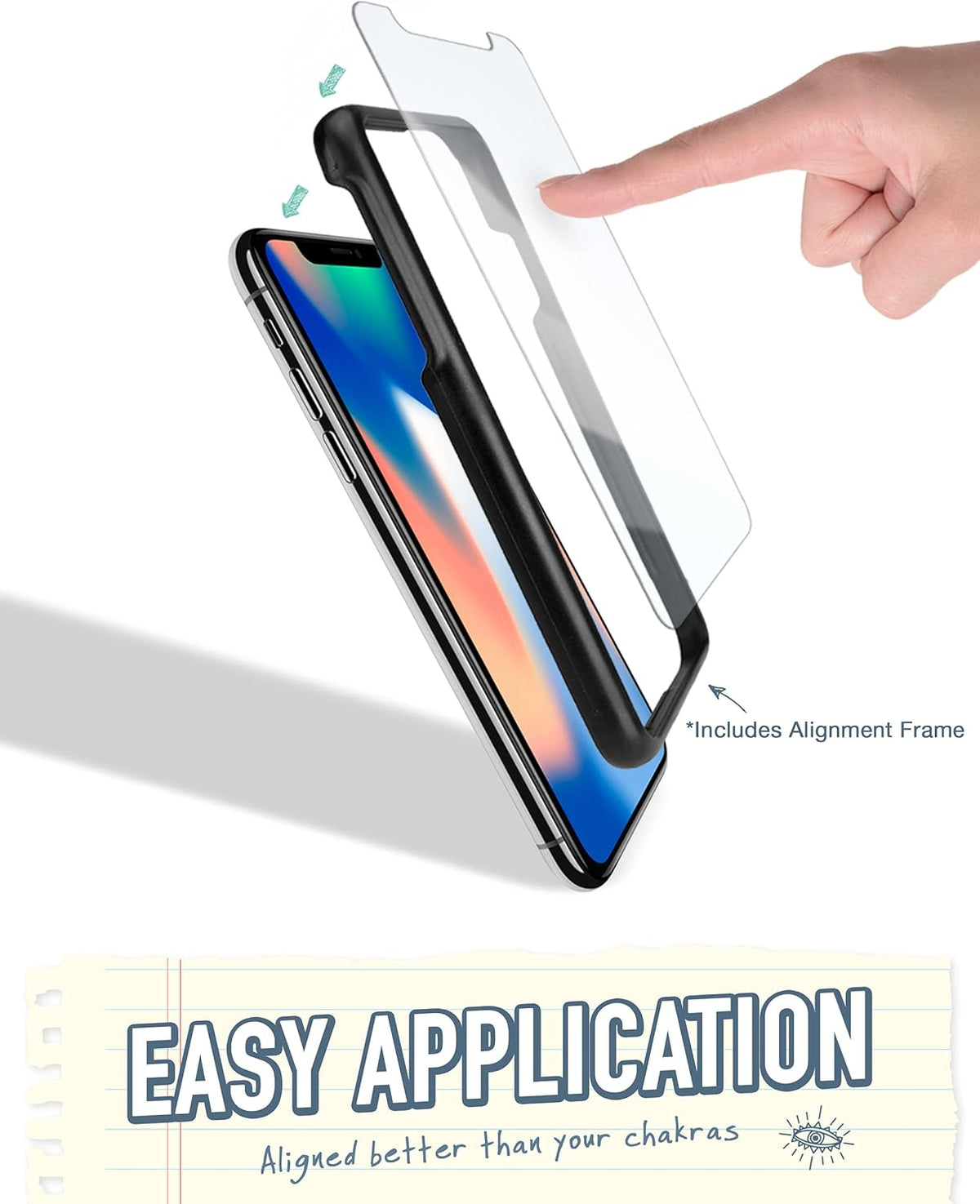 iPhone 8/7/6 Plus Tempered Glass Screen Protector - 2 Pack with Easy Installation Frame and Cleaning Kit, 9H Hardness, Scratch and Shatter Resistant, 99% HD Clarity