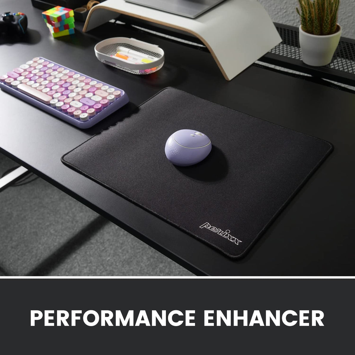 DX-1000XL Waterproof Gaming Mouse Pad with Stitched Edges and Non-Slip Rubber Base - Extra Large 15.75 x 12.6 x 0.12 Inches, Black