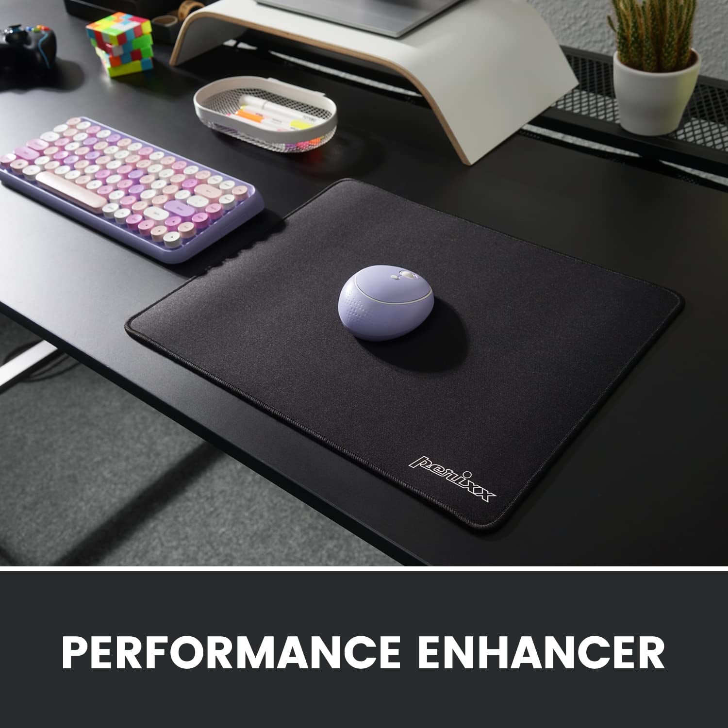 DX-1000XL Waterproof Gaming Mouse Pad with Stitched Edges and Non-Slip Rubber Base - Extra Large 15.75 x 12.6 x 0.12 Inches, Black