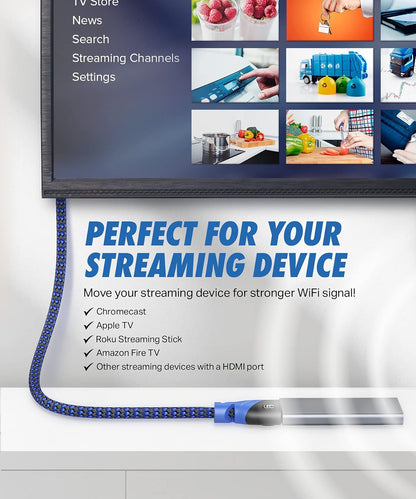 HDMI Male to Female Extension Cable, 3 Feet - High Speed HDMI 2.0b, 4K Resolution, 3D Support, Full HD 2160P, HDCP 2.2 Compliant, Audio Return Channel