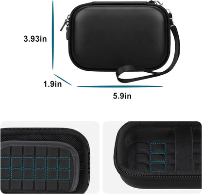 Professional Hard Case for HP Sprocket 2X3 Portable Instant Photo Printer with Zippered Mesh Pocket for Photo Paper and Cable, Black