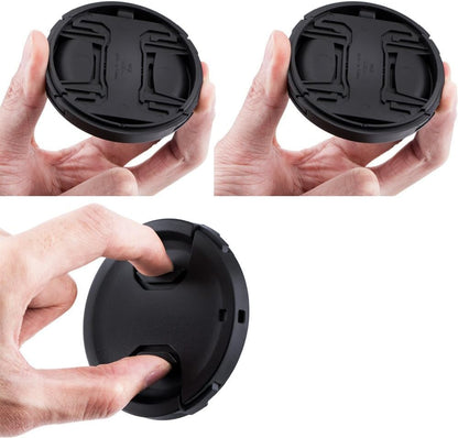 77mm Front Lens Cap Cover (2-Pack) with Keeper for DSLR and Mirrorless Lenses - Compatible with Canon EOS 6D II, 5D IV, Nikon D750, D780, and More