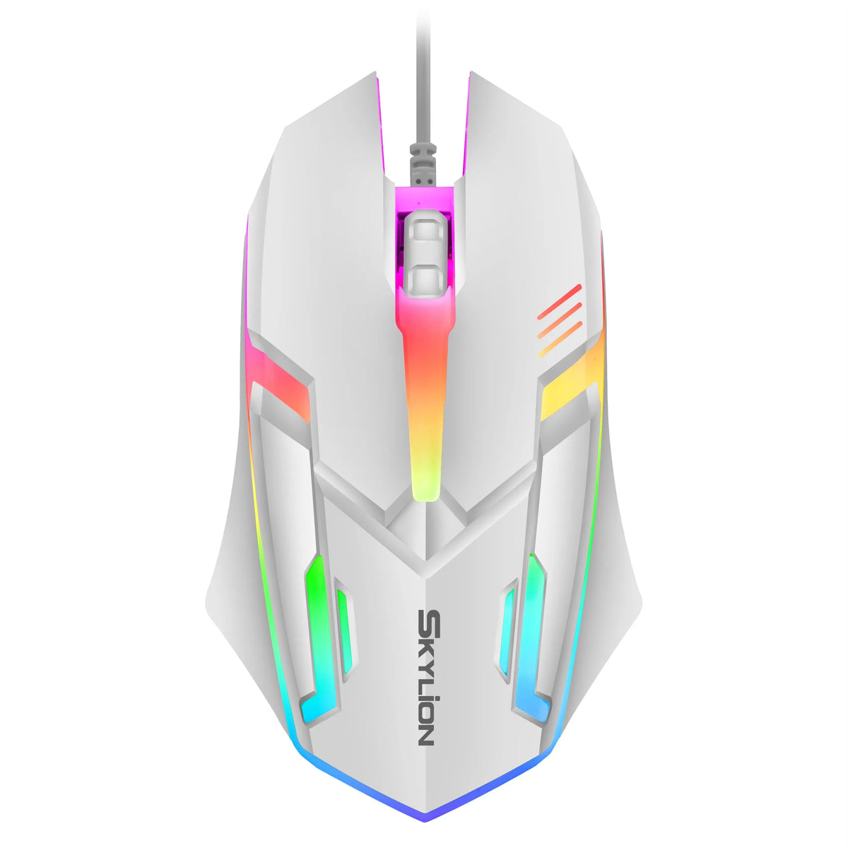 F1 Wired 3-Button Mouse with Colorful Lighting for Gaming and Office Use on Microsoft Windows and Apple iOS Systems