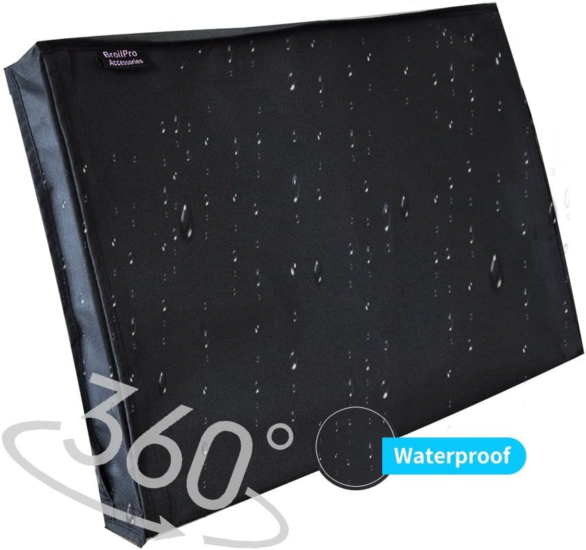 Outdoor 40"-43" TV Cover with Scratch-Resistant Liner for LED Screen Protection, Compatible with Standard Mounts and Stands (Black)