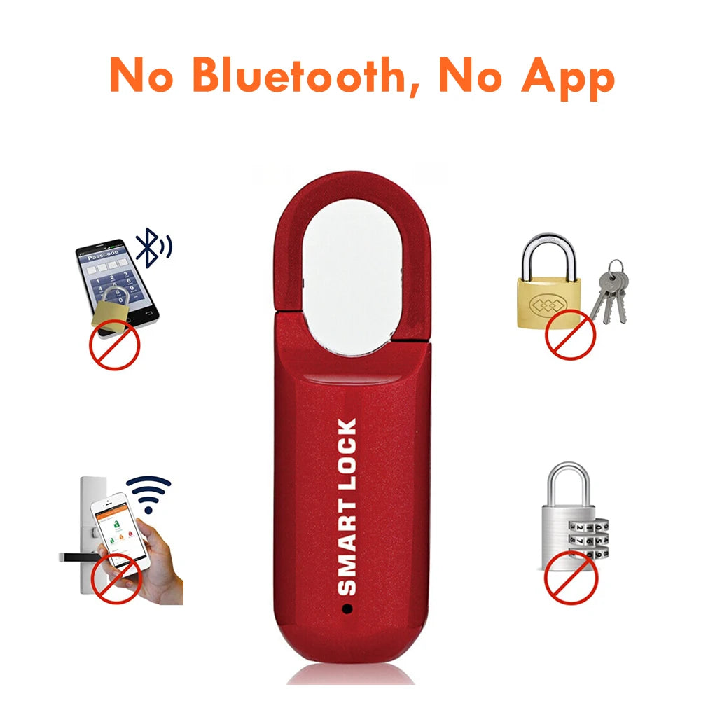 Biometric Fingerprint Electronic Lock - Keyless USB Rechargeable Security Padlock for Smart Home and Handbag Protection