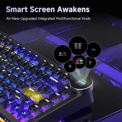AK820V2/Ak820Vpro Multifunctional Mechanical Keyboard with Tri-Mode Connectivity and Wrist Rest