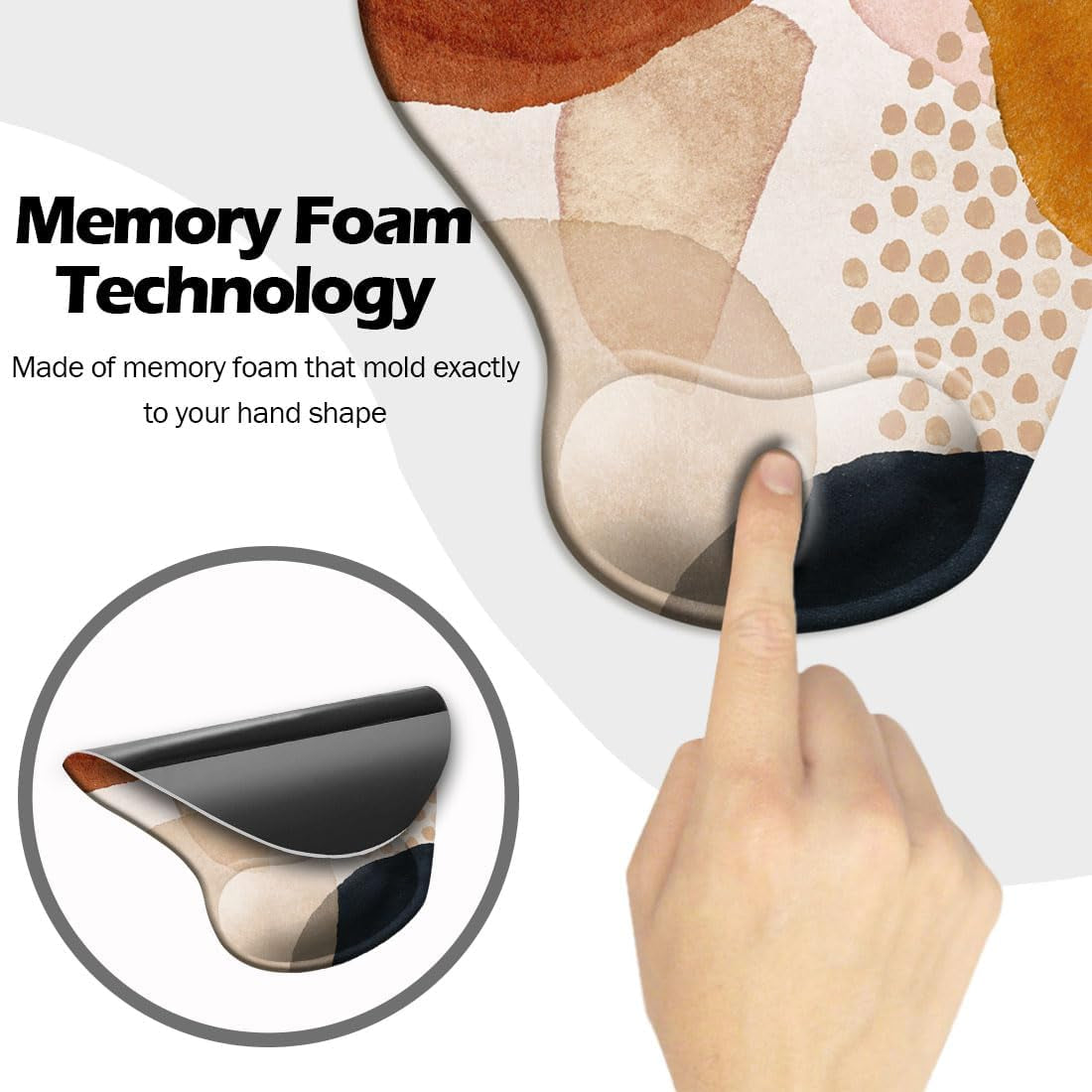 Ergonomic Mouse Pad with Wrist Support and Non-Slip PU Base for Enhanced Comfort and Aesthetic Appeal in Home and Office Use