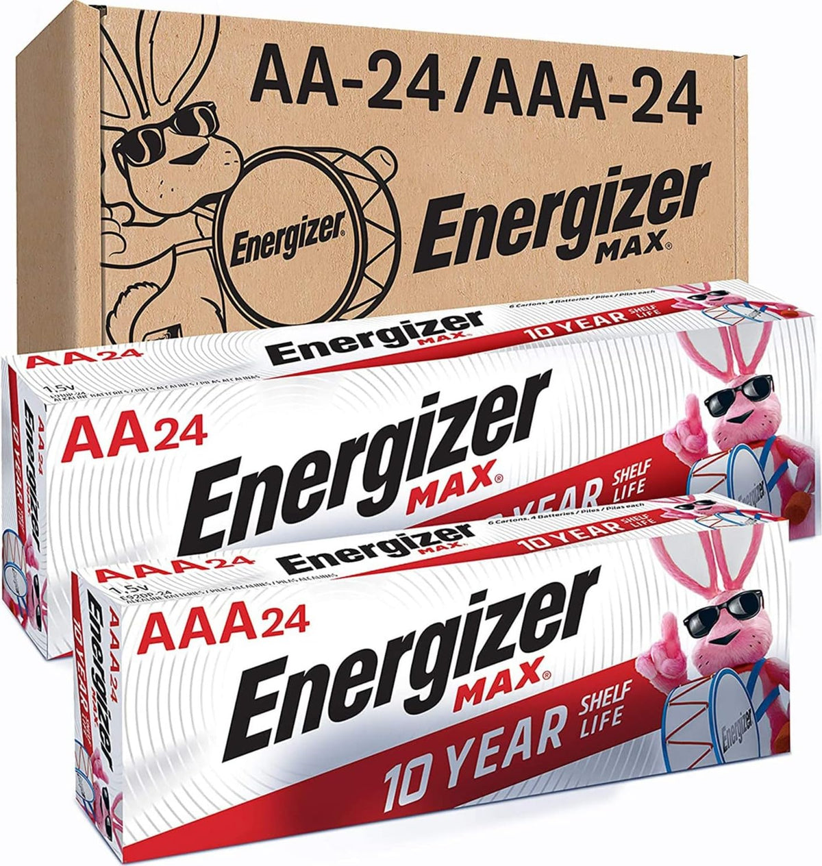 AA and AAA Battery Combo Pack, 48 Count - Includes 24 Max AA and 24 Max AAA Batteries